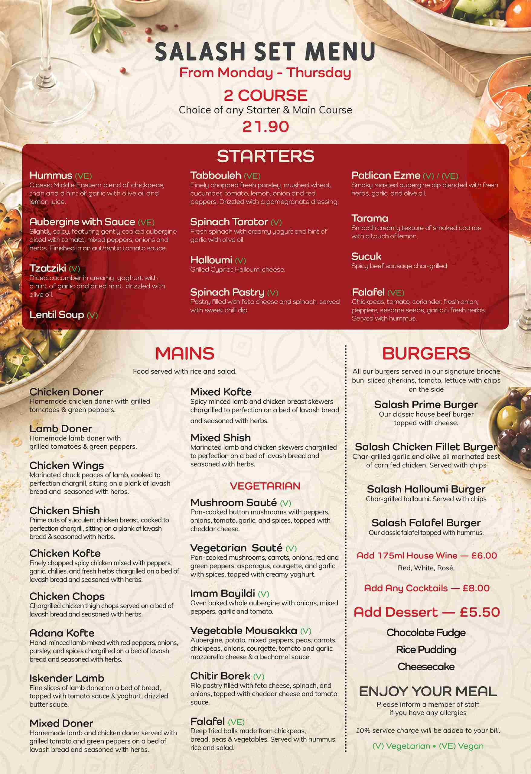Salash Kitchen South Woodford Set Menu